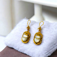 Load image into Gallery viewer, Gold Scarab Egyptian Earring
