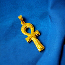 Load image into Gallery viewer, Gold Akhenaton Prayers Ankh  Key Of Life Pendant Necklace
